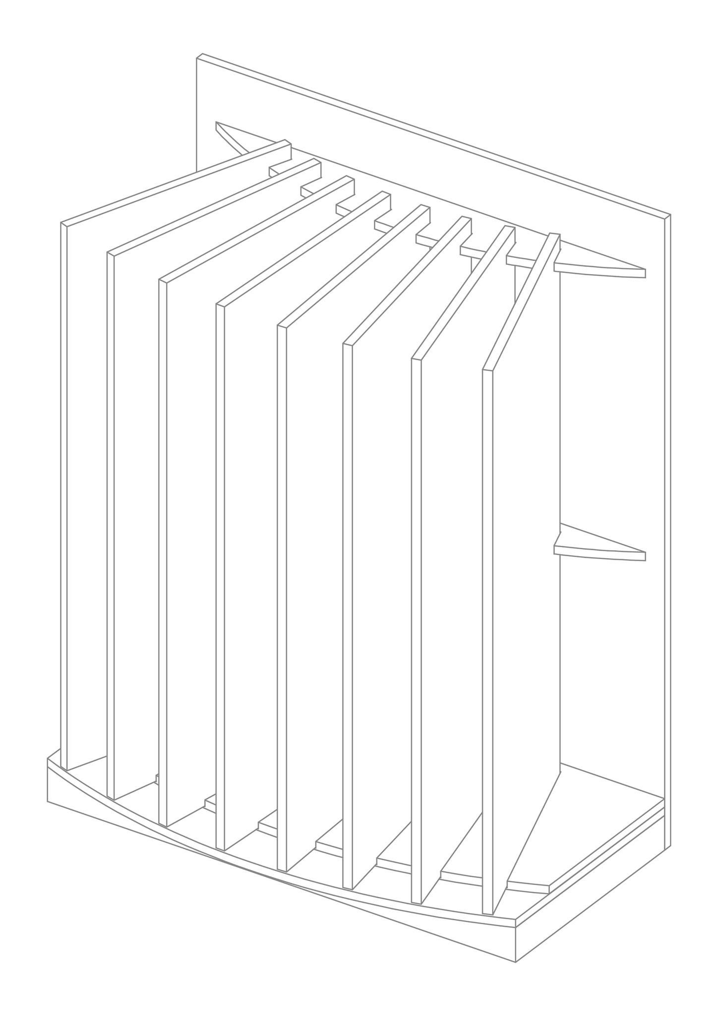 Afbeelding van JOKA Wohnstore HI-58 Presentatiekast 1450 x 1020 x 500/610 mm (8 Borden)