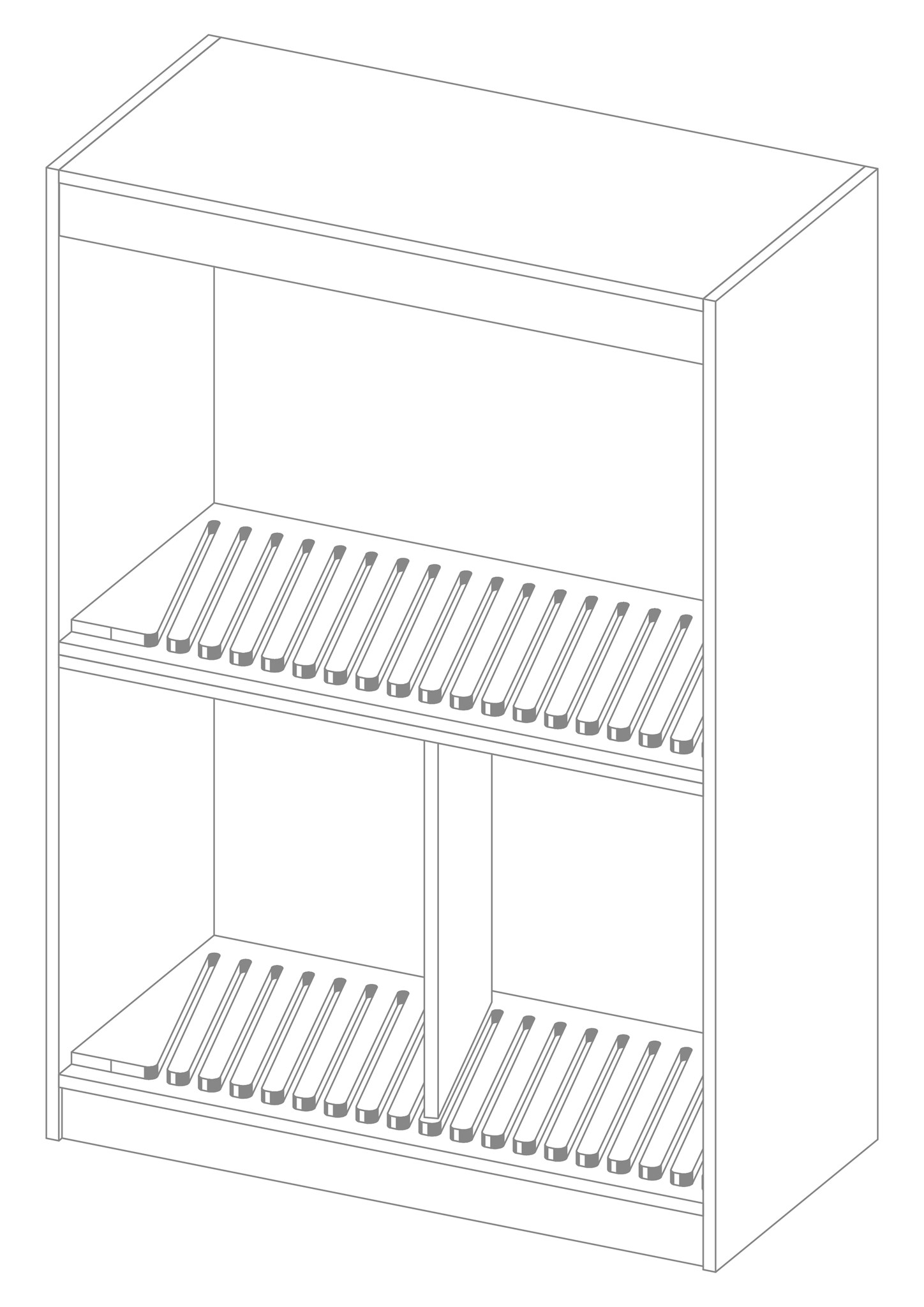 Afbeelding van JOKA Wohnstore P1-28 Presentatiekast Design 1450 x 1020 x 500 mm (36 borden)