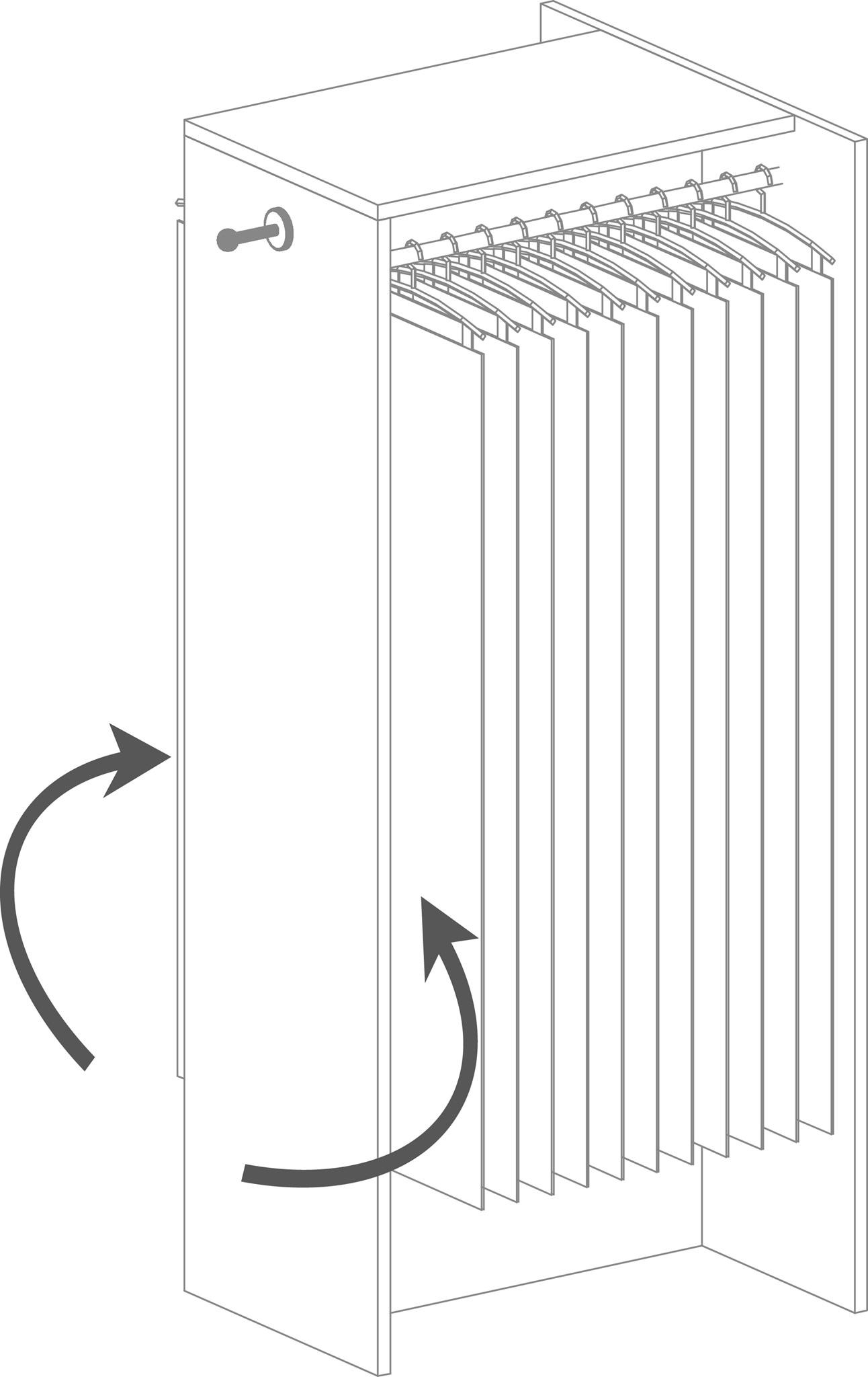 Afbeelding van JOKA Wohnstore P1-56 Gordijnpresentatie module excl. Stalenbeugel 1450 x 650 x 419/680 mm