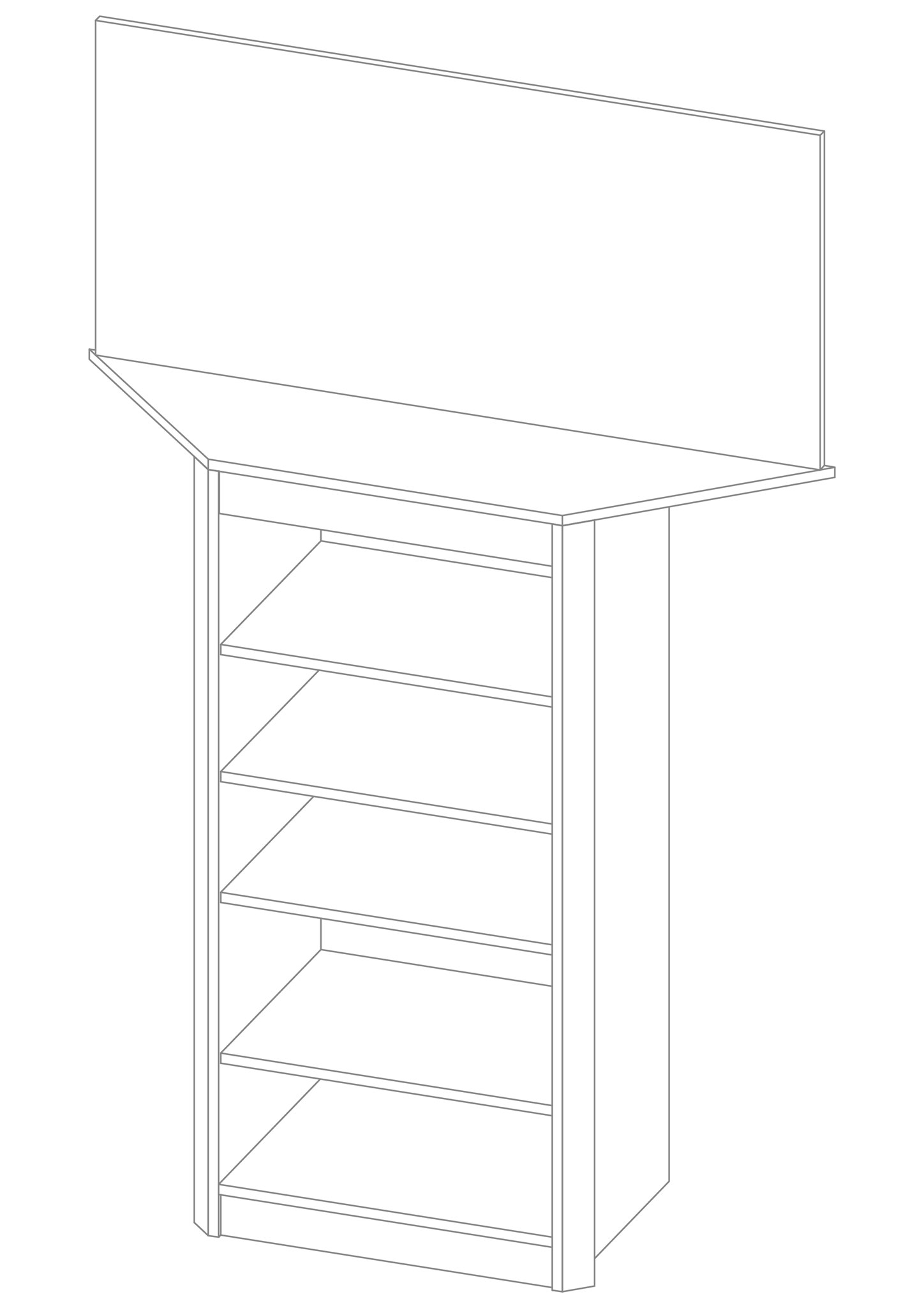 Afbeelding van JOKA Wohnstore P1-95 Collectiekast + Topper 2075/1450 1450 x 1330 650 x 500 mm