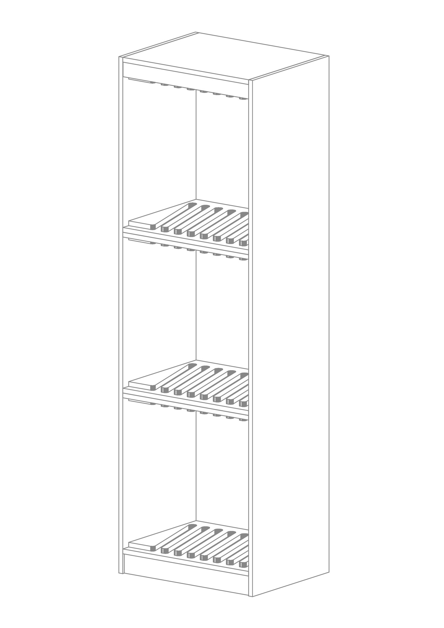 Afbeelding van JOKA Wohnstore P2-25 Presentatiekast Laminaat 650 x 2075 x 500 mm (24 Borden)