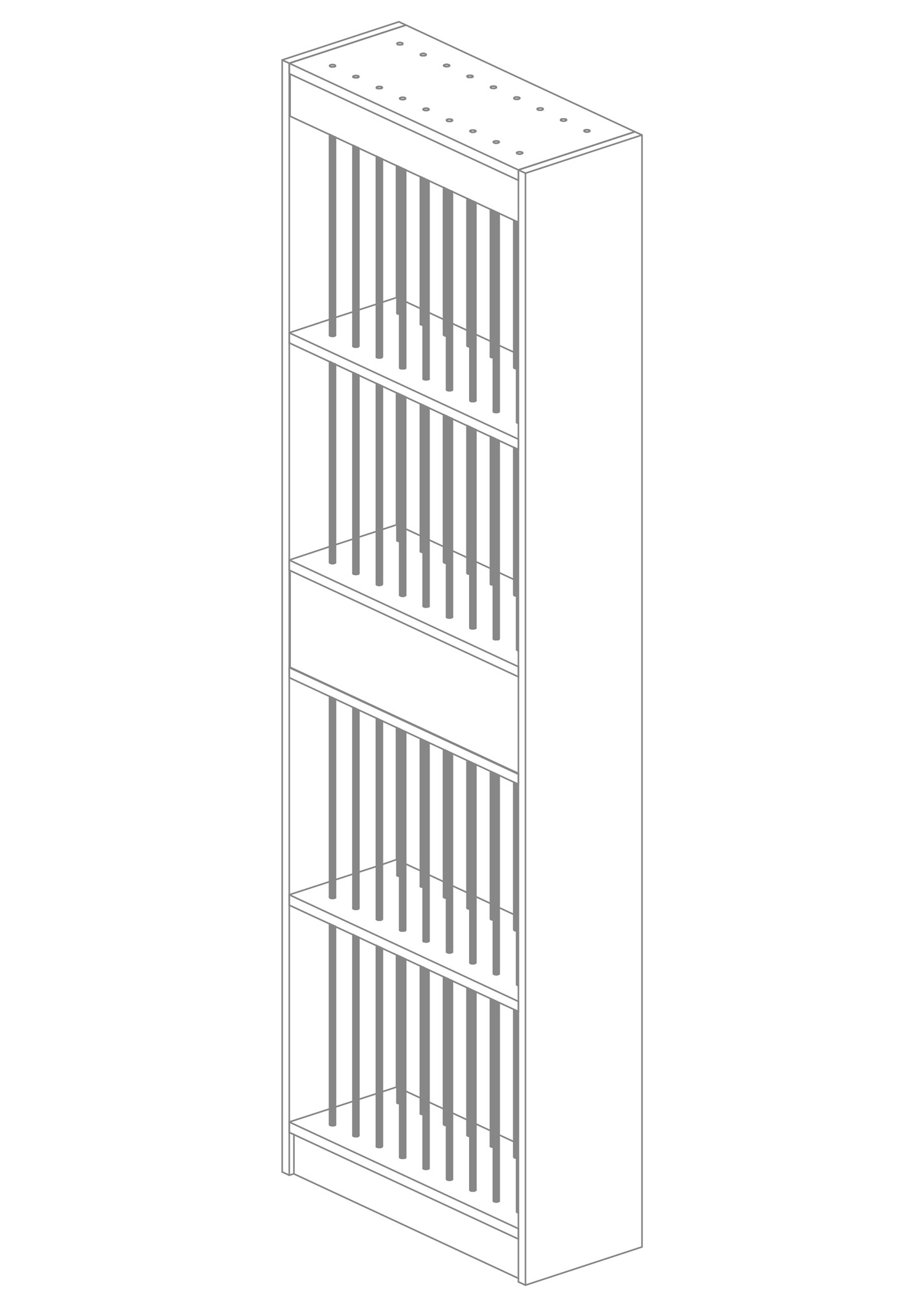 Afbeelding van JOKA Wohnstore P2-30 Tapijtwand Bibliotheek Monsters 2075 x 650 x 261 mm (40 Monsters)