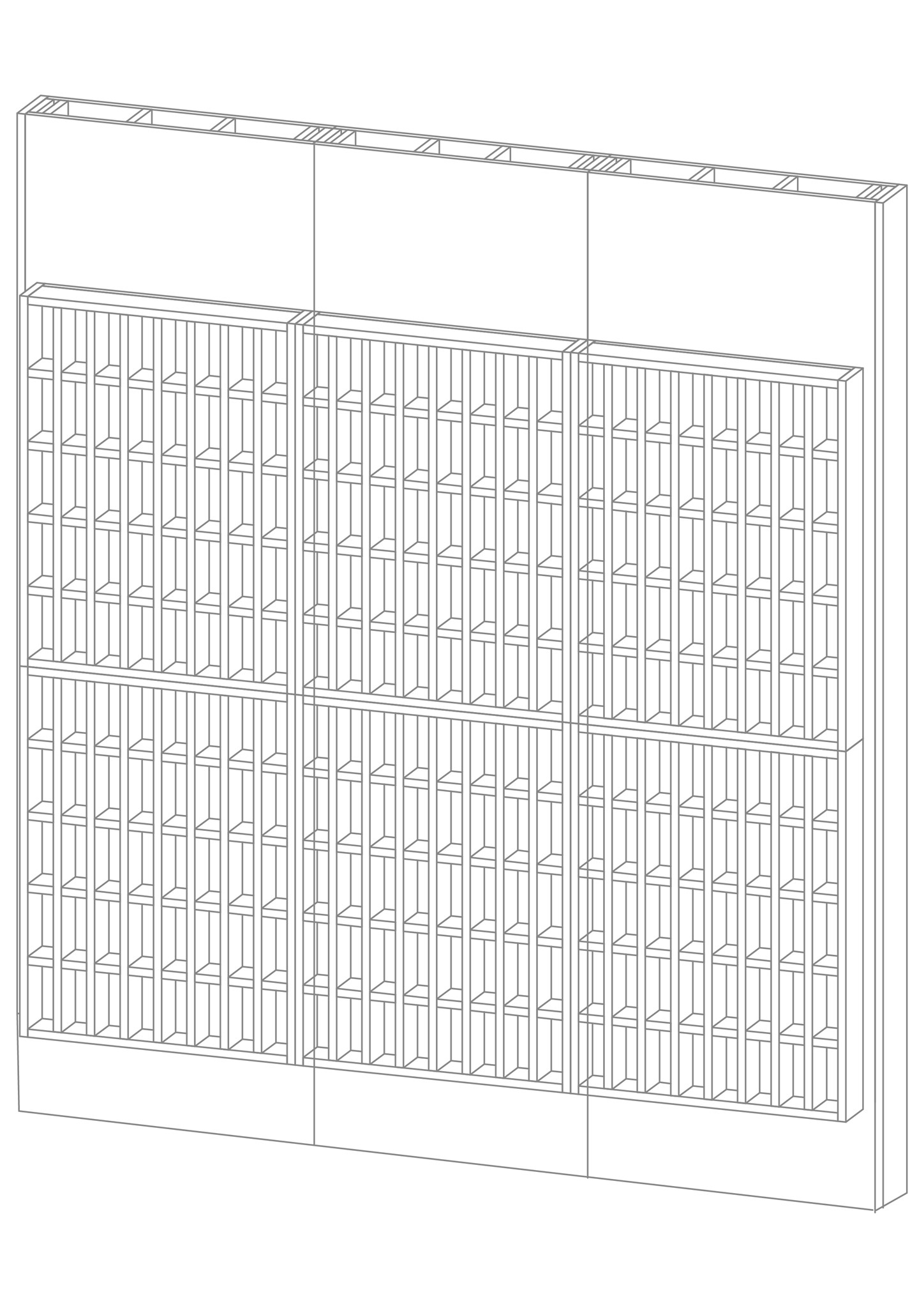 Afbeelding van JOKA Wohnstore P2-34 Tapijtwand A5 Stalen 2 Vakken (160 Monsters) 2075 x 1398 x 150 mm