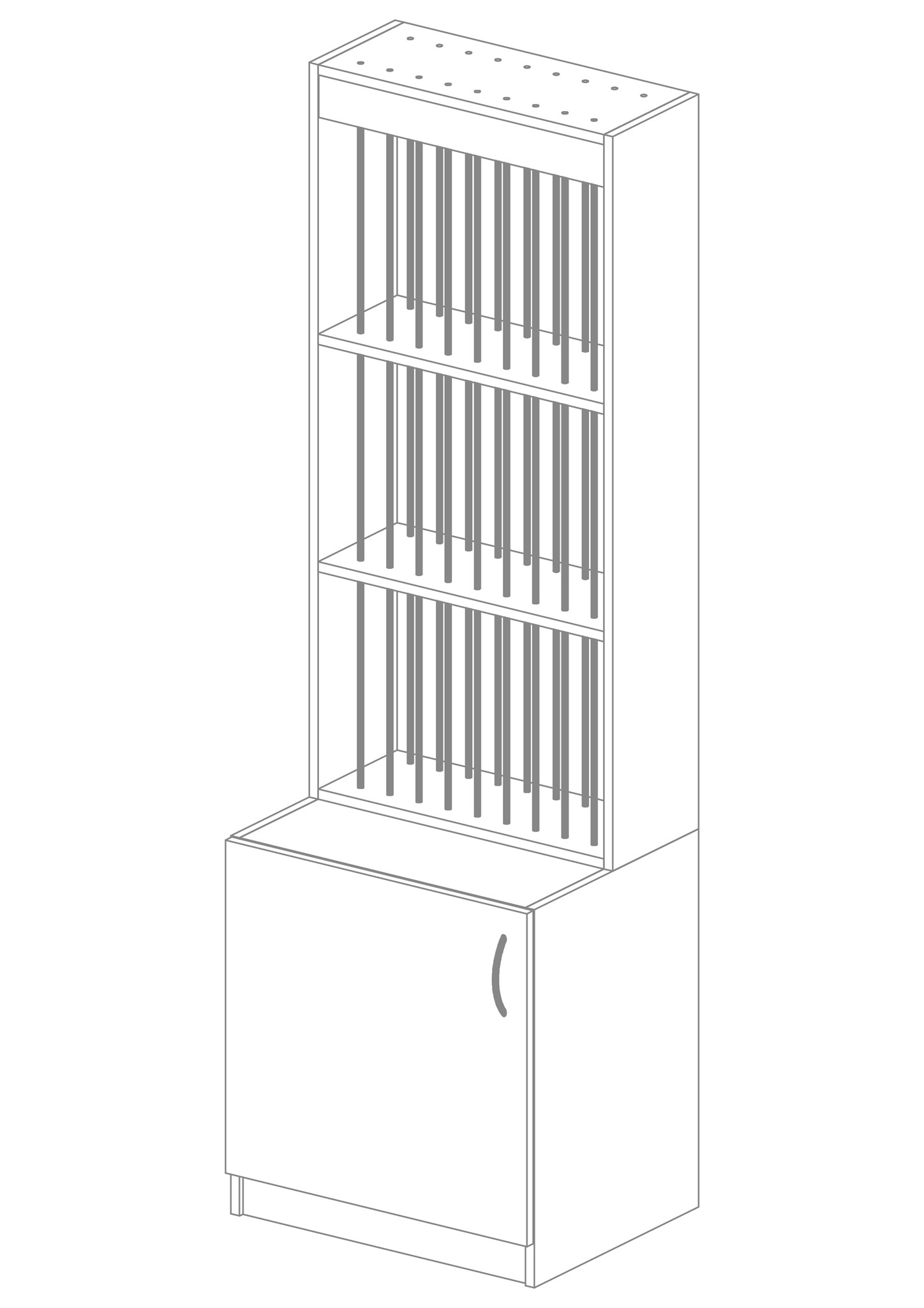 Afbeelding van JOKA Wohnstore P2-36 Tapijtwand Bibliotheek Monsters 2075 x 650 x 261/500 mm (t.b.v. 30 Monsters)