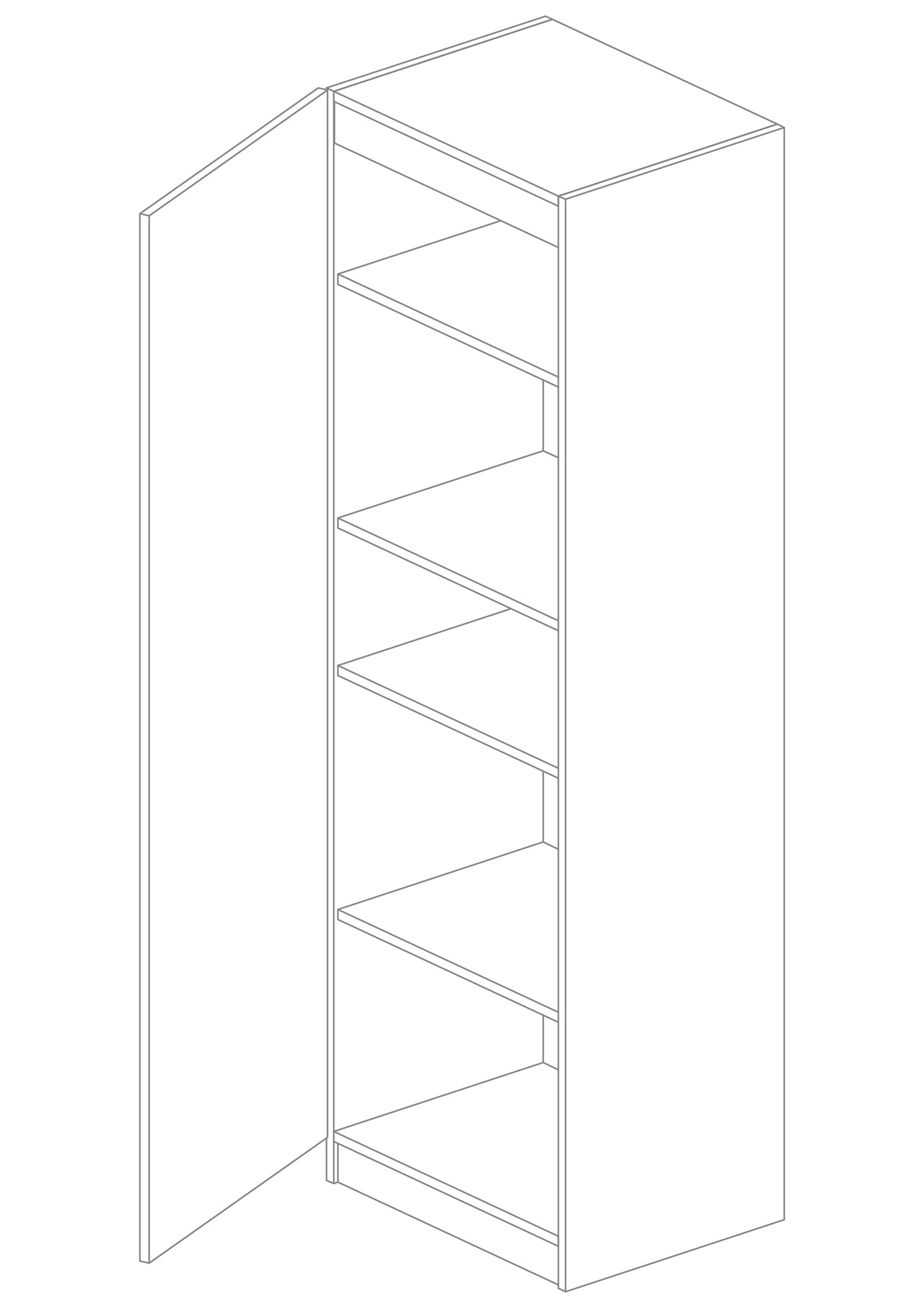 Afbeelding van JOKA Wohnstore P2-80 Collectiekast Hoog 2075 x 650 x 500 mm