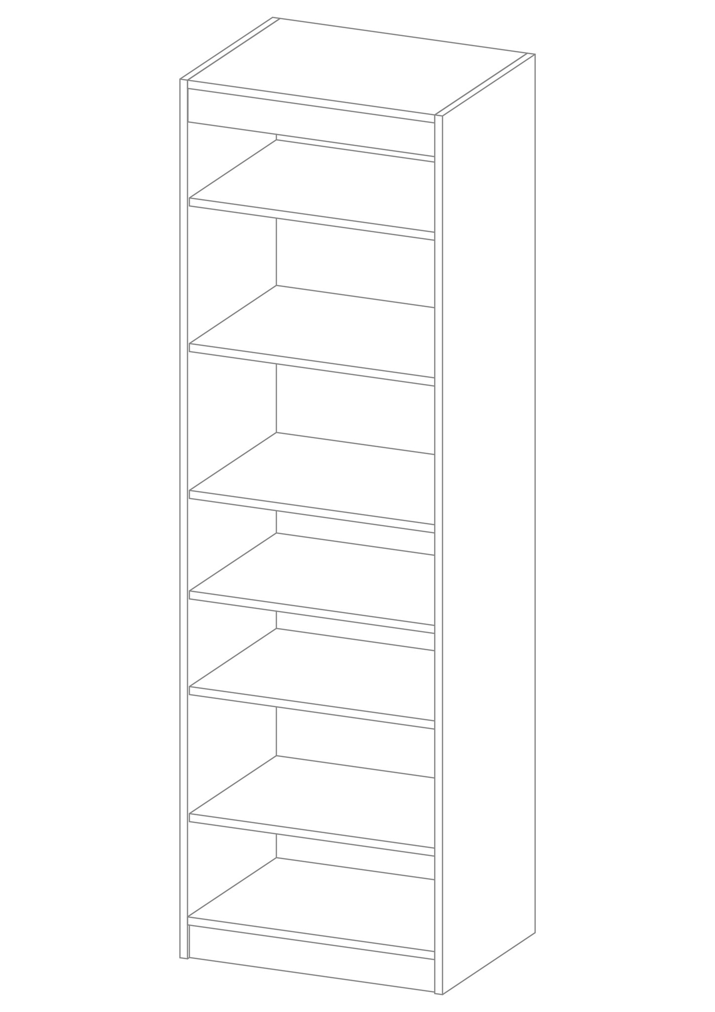 Afbeelding van JOKA Wohnstore P2-85 Collectiekast Hoog 2075 x 650 x 500 mm