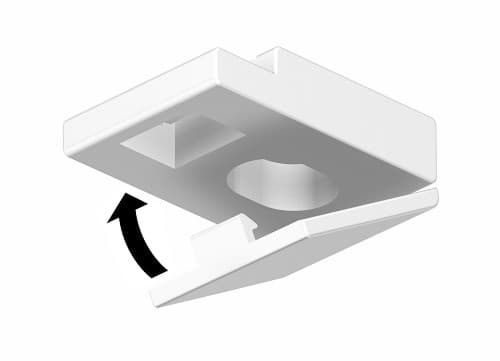 Afbeelding van F100/F120 Plafondsteun met klep wit 100st