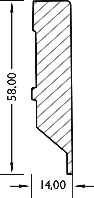 Afbeelding van JOKA Plint 14x58 mm AQUA CUBE Profiel #431 XP met Hotcoating  DL449  2,4mtr