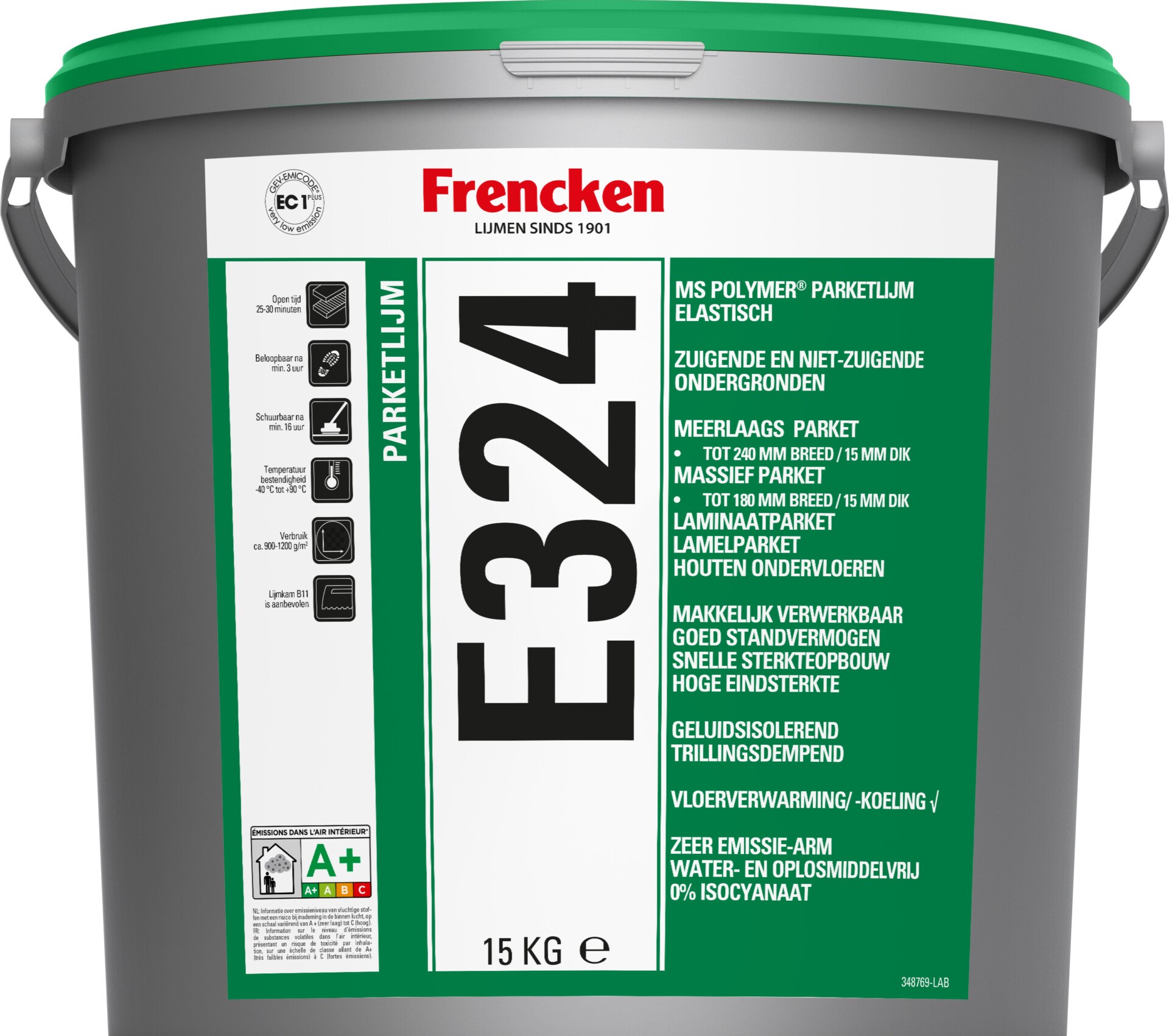 Afbeelding van Frencken E324 parketlijm (P-E80) emmer à 15 KG