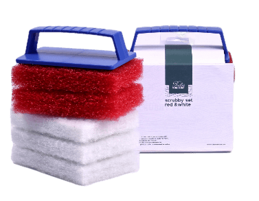 Afbeelding van Rubio Monocoat Scrubby set Rood / Wit