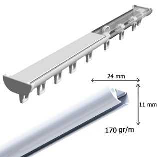 Afbeelding van DS Rail Aluminium Wit 4 mtr. 20x4mtr