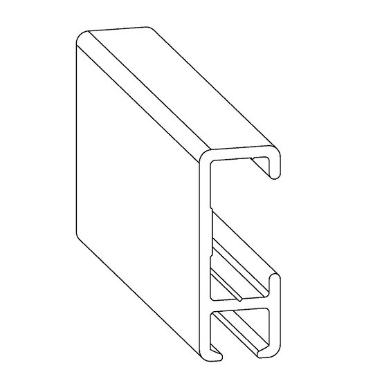 Afbeelding van F200 Rail alu wit 6 mtr                                       20x6mtr