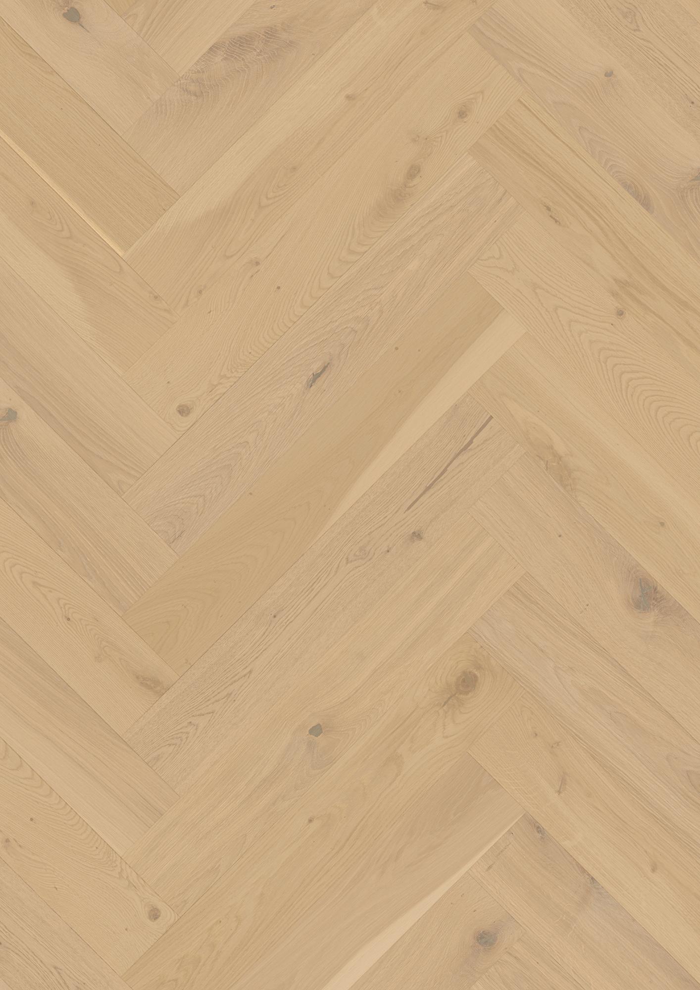 Afbeelding van BOEN 2-S V4 Visgraat 790x137x10,5mm (L+R) 3,5mm Eiken Vivo Pale White Lak