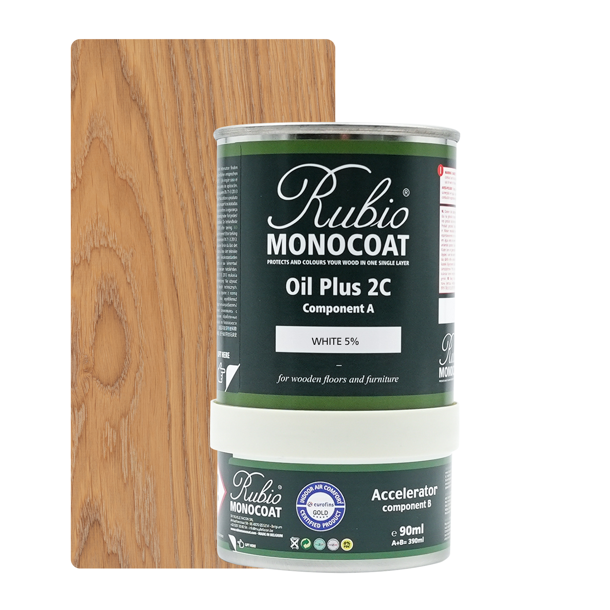 Afbeelding van *UITLOPEND Op=Op* Rubio Monocoat 2C set 350 ml White 5%