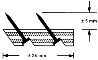 Afbeelding van Tapijtlat/spijkerlat 346 25mm kort met 5mm spijker 500x30cm