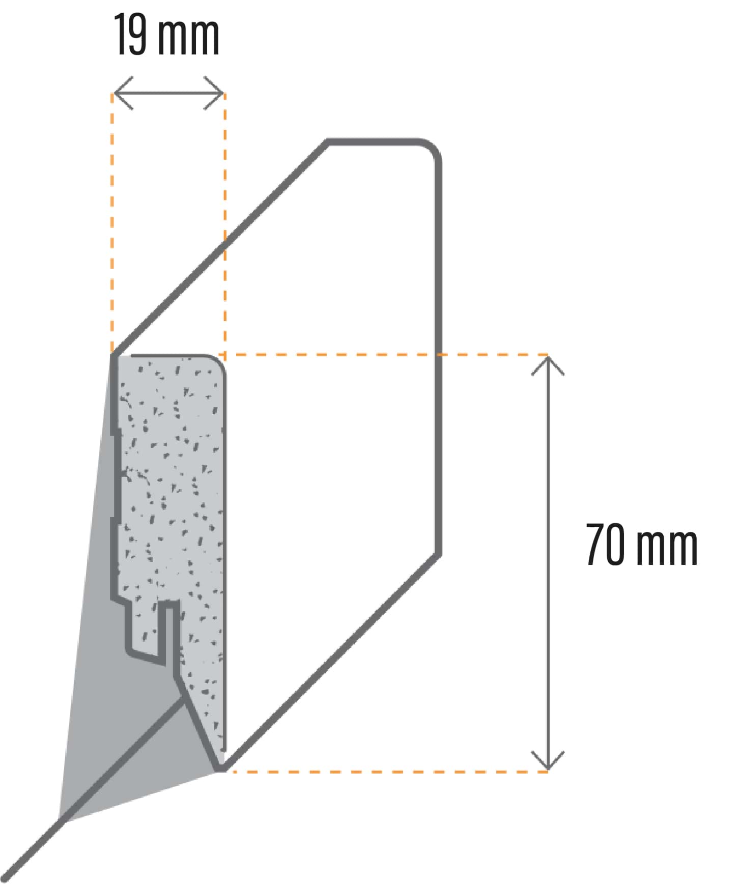 Afbeelding van MDF plint 19x70x2500 grondeerfolie wit Recht 5staaf (220)