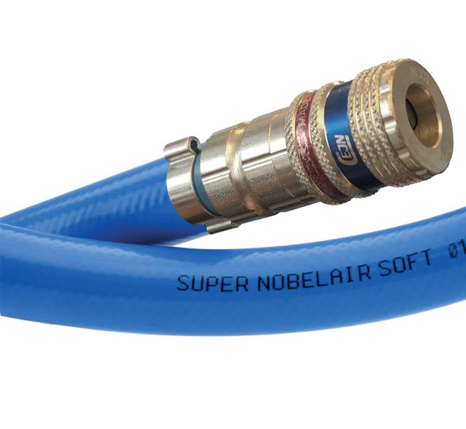 Afbeelding van Luchtslangset 8/13mm flexibel blauw 10 meter incl. CEJN veiligheid snelkoppeling