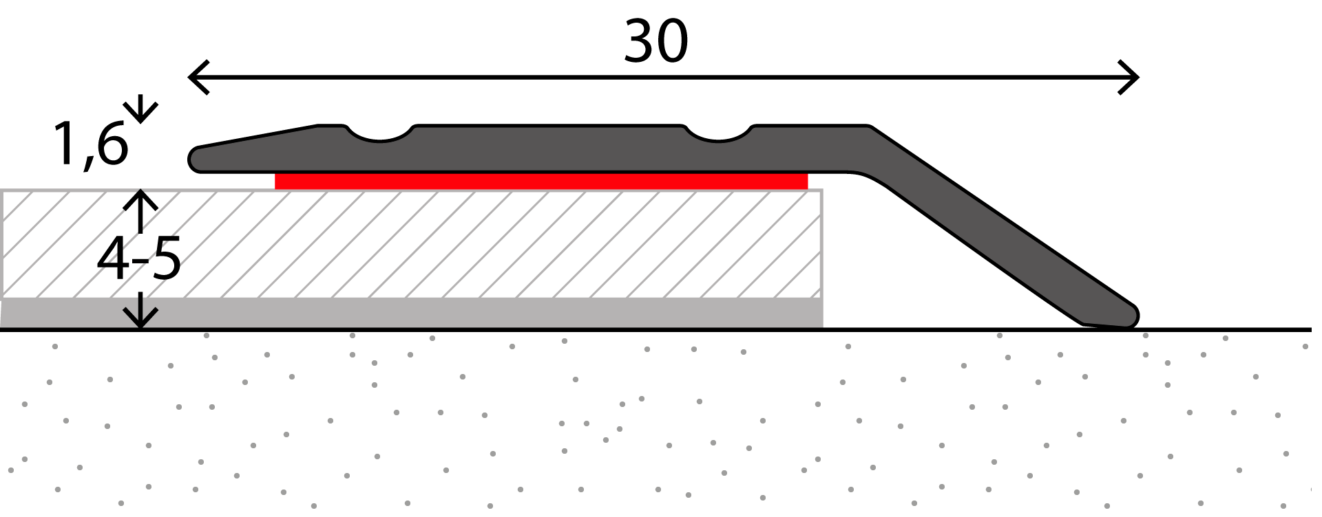 Afbeelding van Afdekstrip voet 4mm ZKL Alu. Zilver 10x270cm - nr. 145 | 1452411270