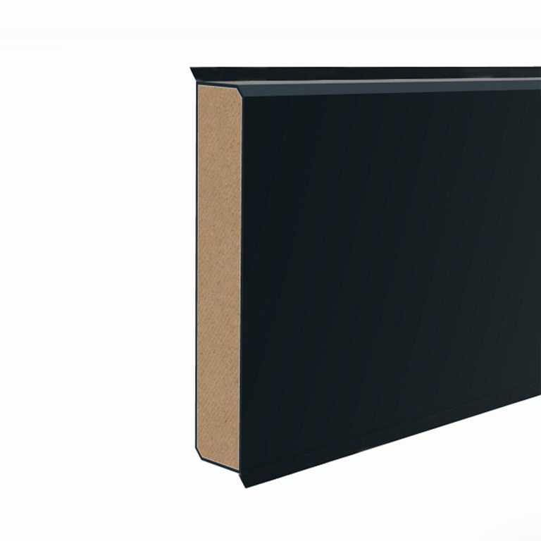 Afbeelding van Plint MDF Cubu Flex Life 100 Recht kl. 1144 Zwart 12,6mmx100mm 10x250cm