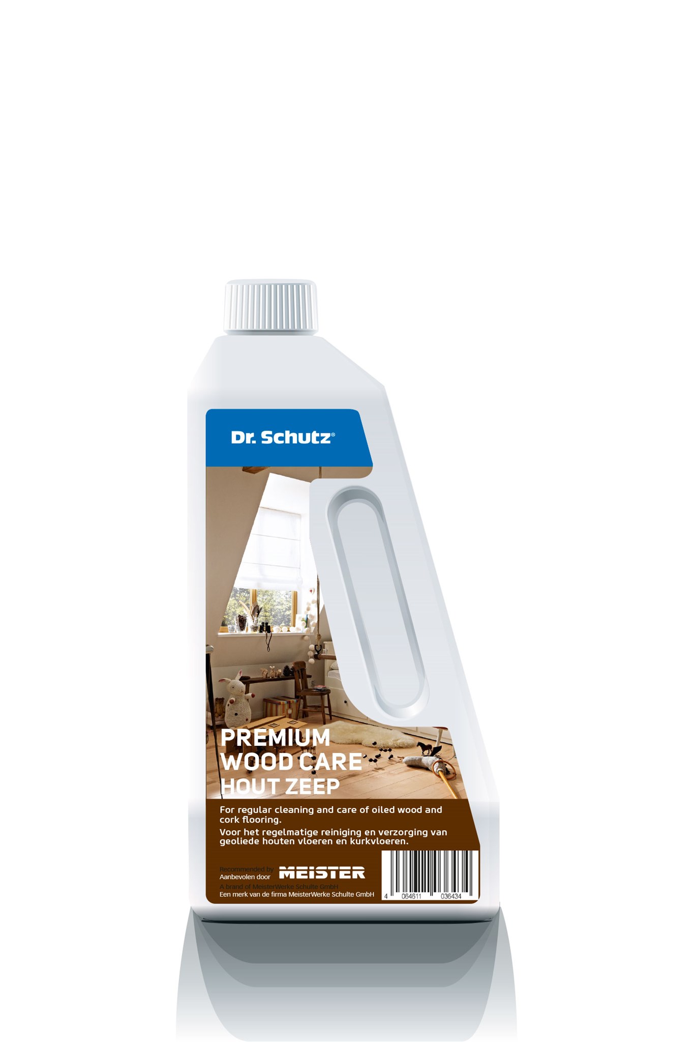 Afbeelding van Dr. Schutz PREMIUM Houtzeep Naturel WOOD CARE voor UV- & Natuur geolied Longlife parket 6x750ml