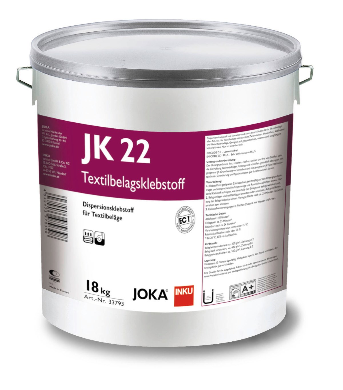 Afbeelding van JOKA JK22 Titan-Tapijtlijm emmer à 18 Kg #33793